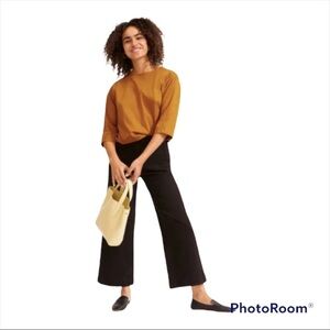 EVERLANE Black Button Fly High Rise Wide Leg Jeans Size 24